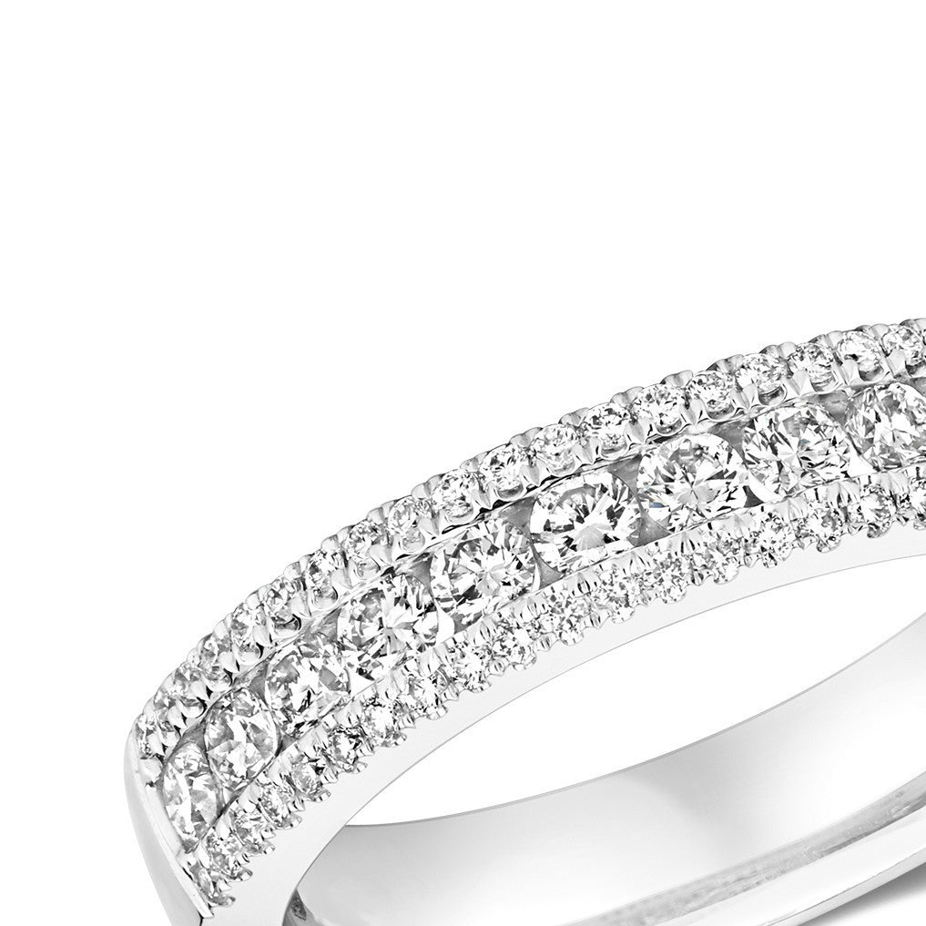 45 Natural Diamond Statement Band Ring 18ct White Gold Hallmarked Sizes J - Q