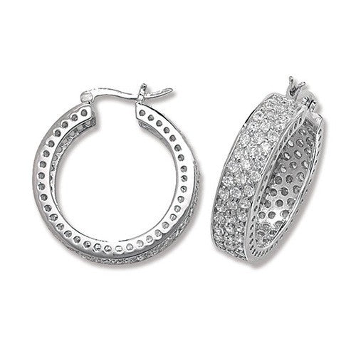Cluster Hoop Earrings Sterling Silver 925 Hallmarked 15mm - 30mm Diameter