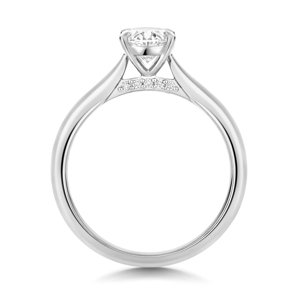 Oval Lab-Grown Diamond Engagement Ring 18ct White Gold Hallmarked Sizes J - Q