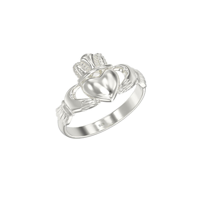 Sterling Silver Claddagh Ring 925 Hallmarked Size J - R British Made Brand New