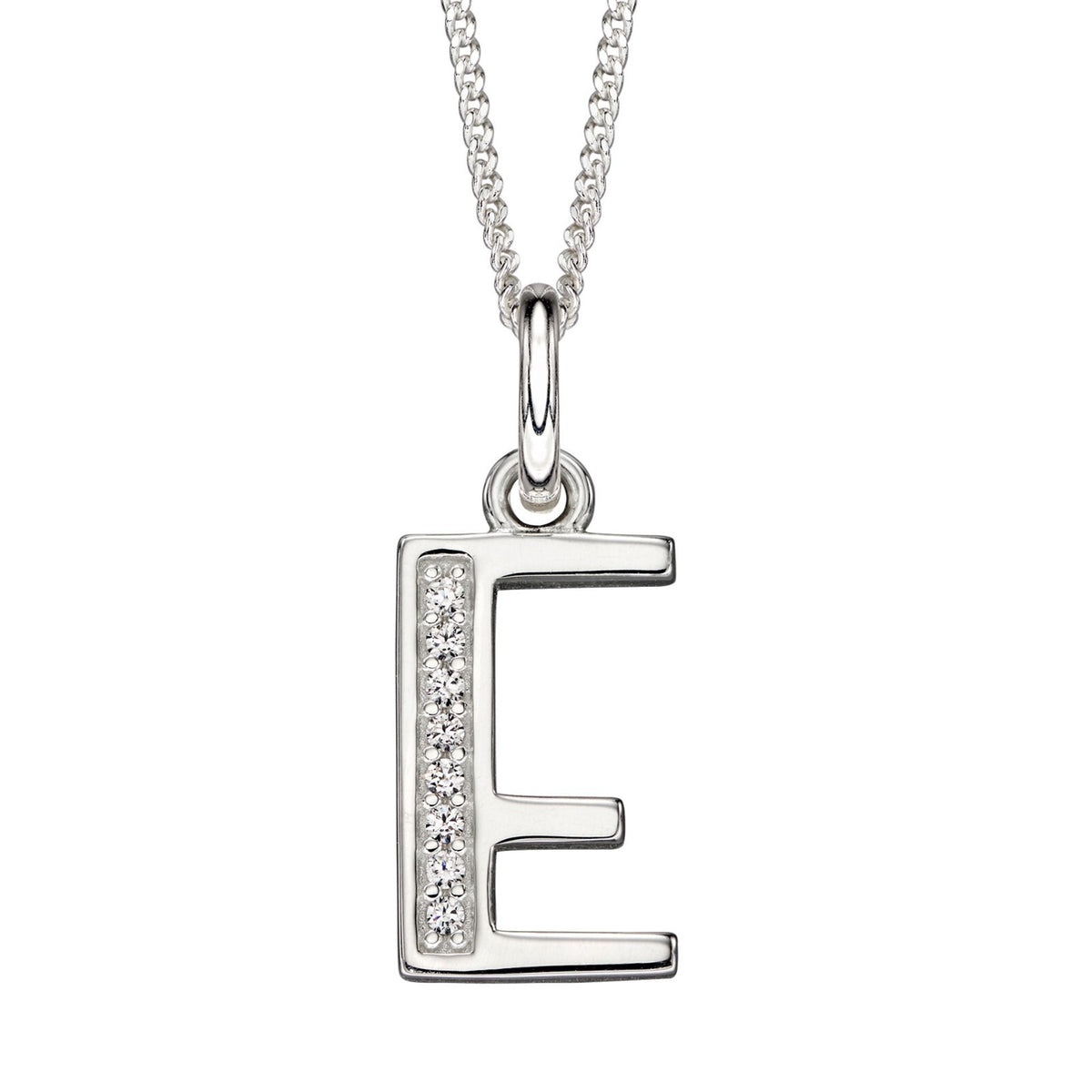 A - Z Necklace Channel Set Sterling Silver British Made 925 Hallmarked Brand New