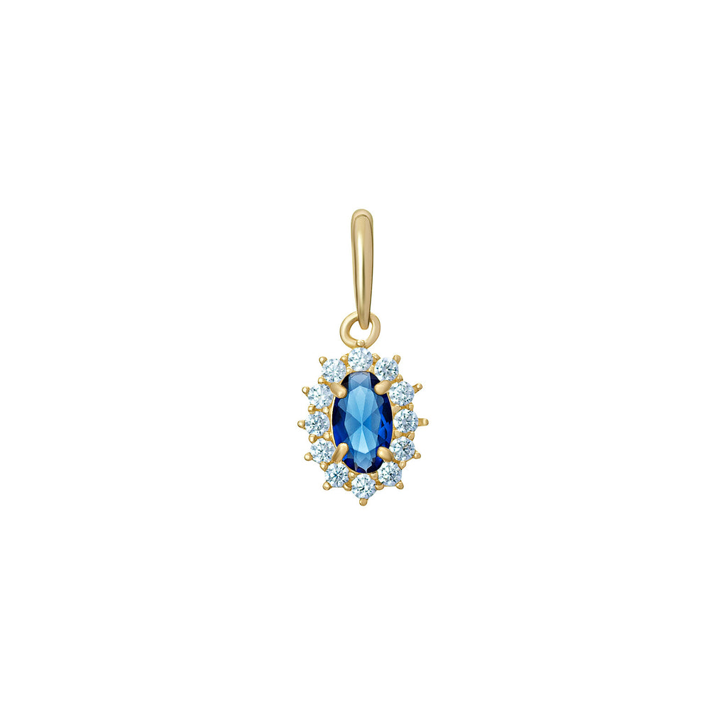 Yellow Gold Oval Sapphire Pendant Hallmarked British Made All Chain Lengths