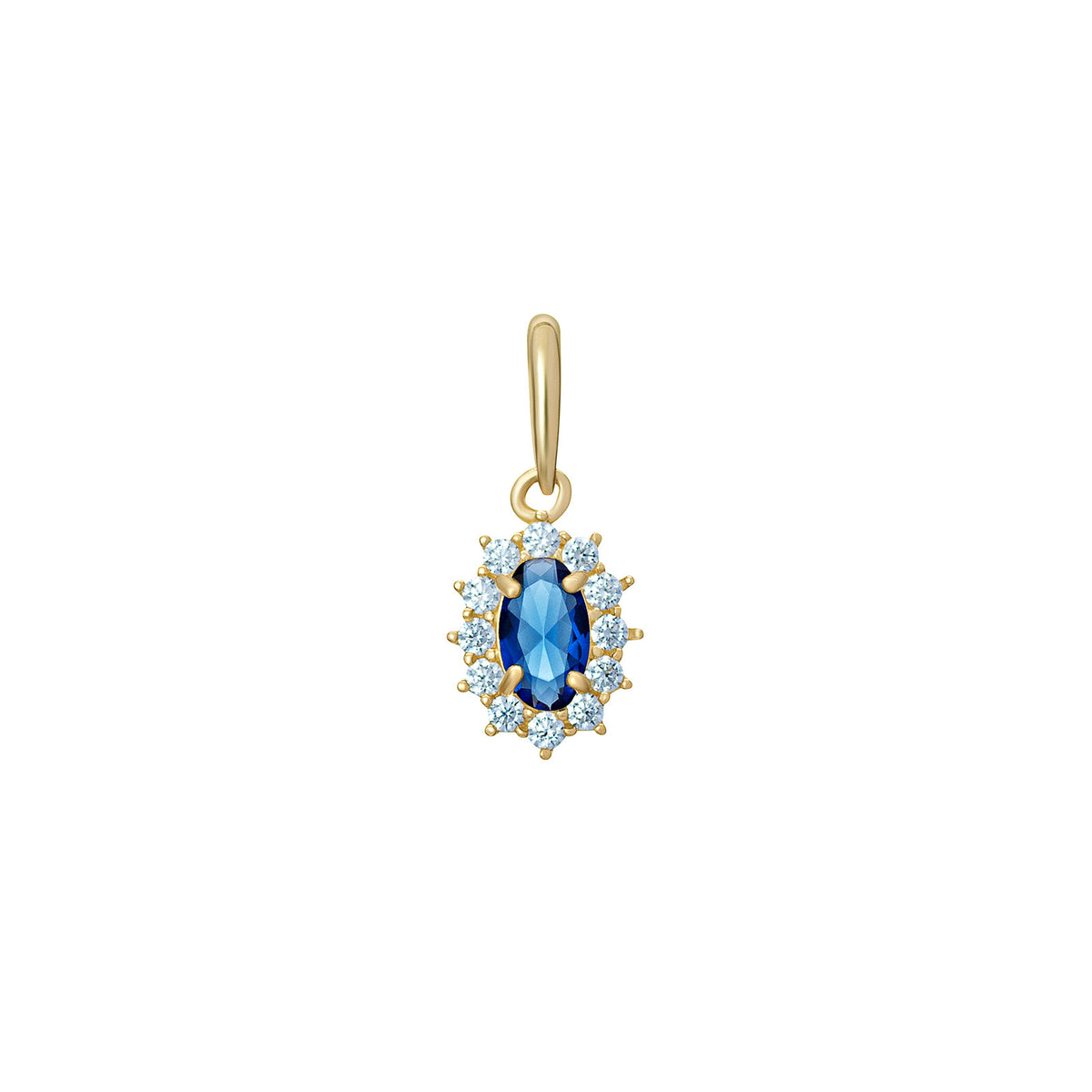 Yellow Gold Oval Sapphire Pendant Hallmarked British Made All Chain Lengths