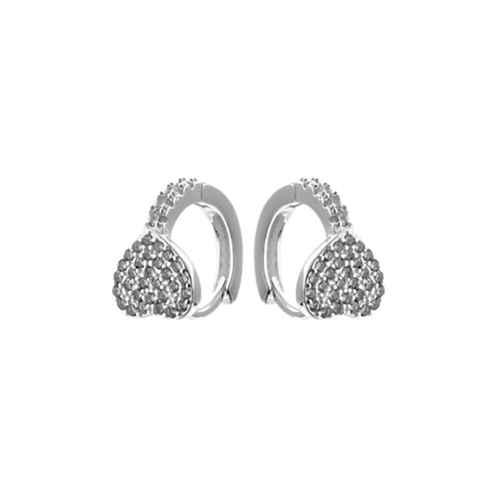 Cluster Micro Heart Hoop Earrings Sterling Silver 925 Hallmarked Brand New Boxed