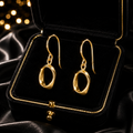 Twist Hook Drop Earrings 9ct yellow Gold Plated Hallmarked British Made