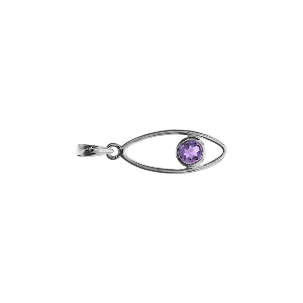 Amethyst Eclipse Pendant Sterling Silver Hallmarked All Chain Lengths Brand New