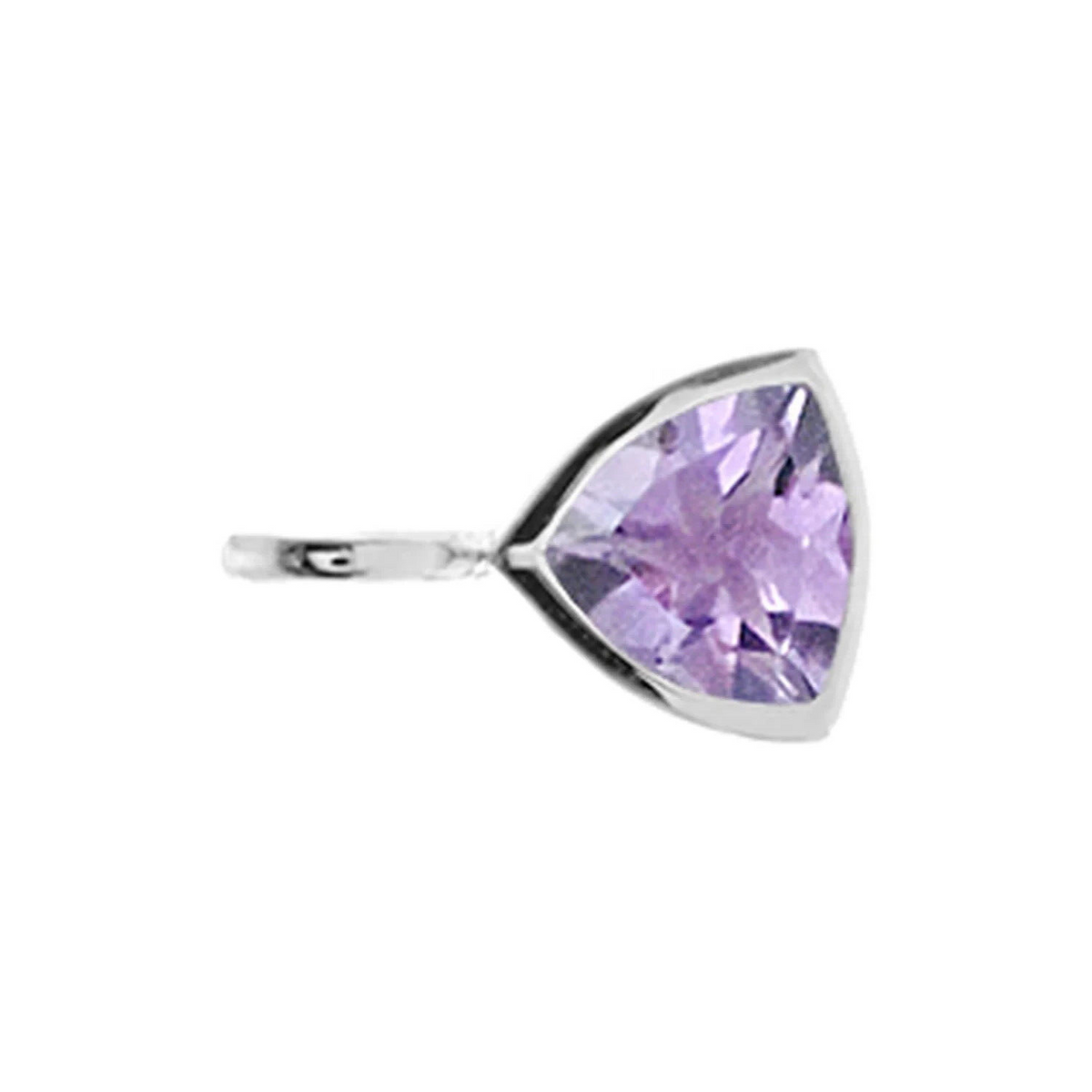 Trillion Cut Amethyst Pendant Sterling Silver 925 Hallmarked All Chain Lengths