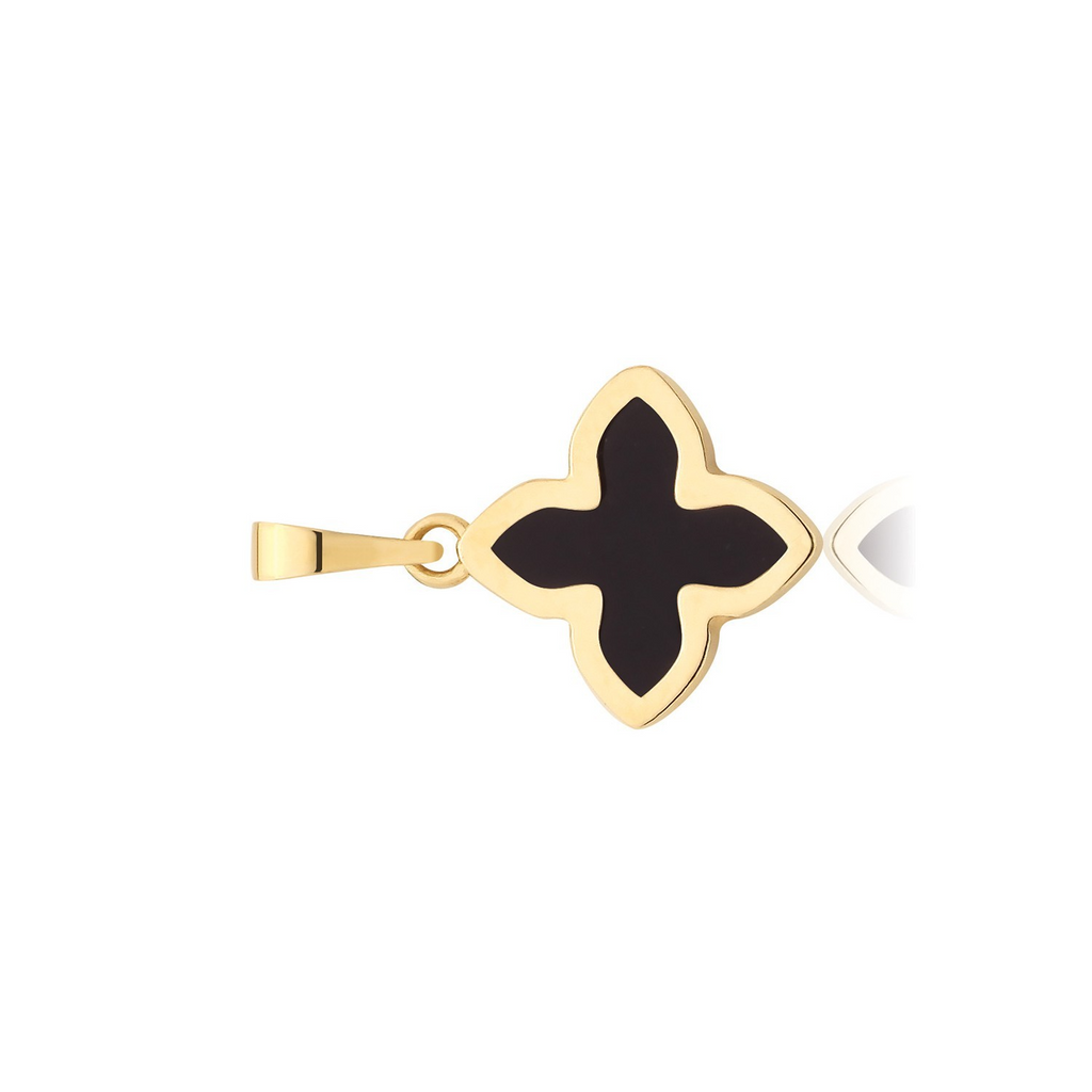 Floral Onyx 9ct Yellow Gold Pendant 375 Hallmarked All Chain Lengths