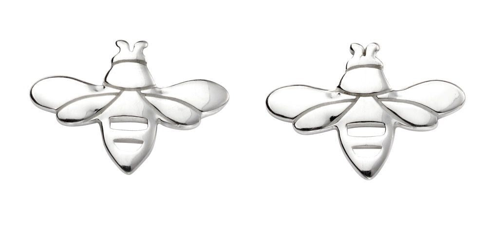 Bee Stud Earrings Sterling Silver 925 Hallmarked British Made Brand New Boxed