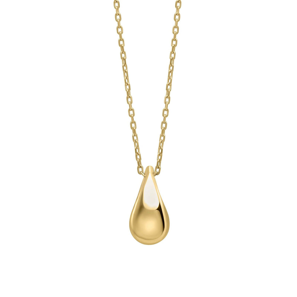 Teardrop Necklace 9ct Yellow Gold 375 Hallmarked British Made 45cm