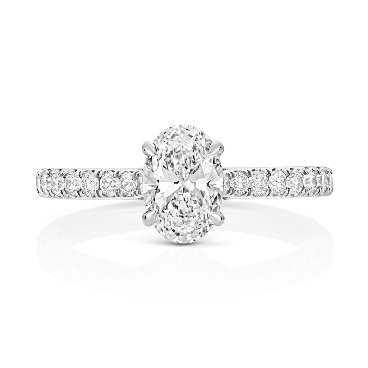 Oval Lab-Grown Diamond Engagement Ring 18ct White Gold Hallmarked Sizes J - Q