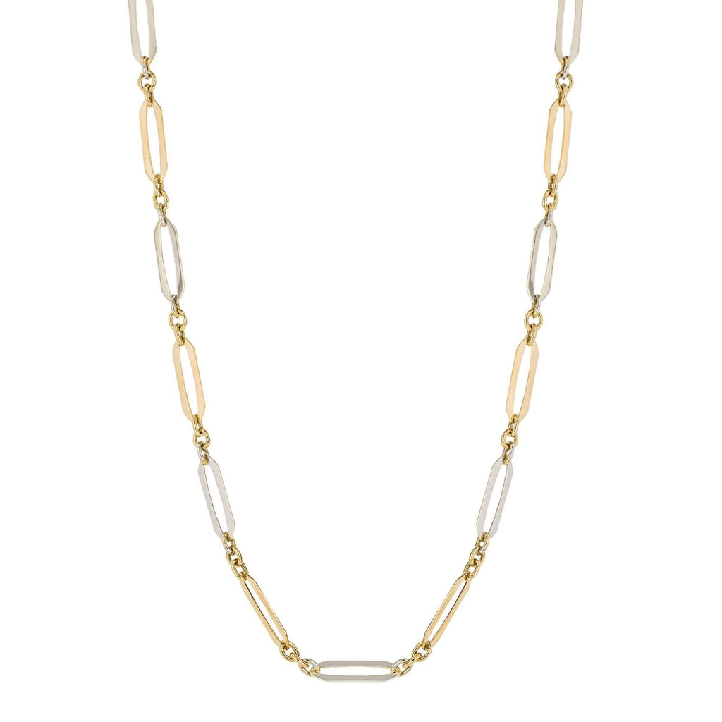 Elongated Necklace 9ct Mixed Gold 375 Hallmarked British Made
