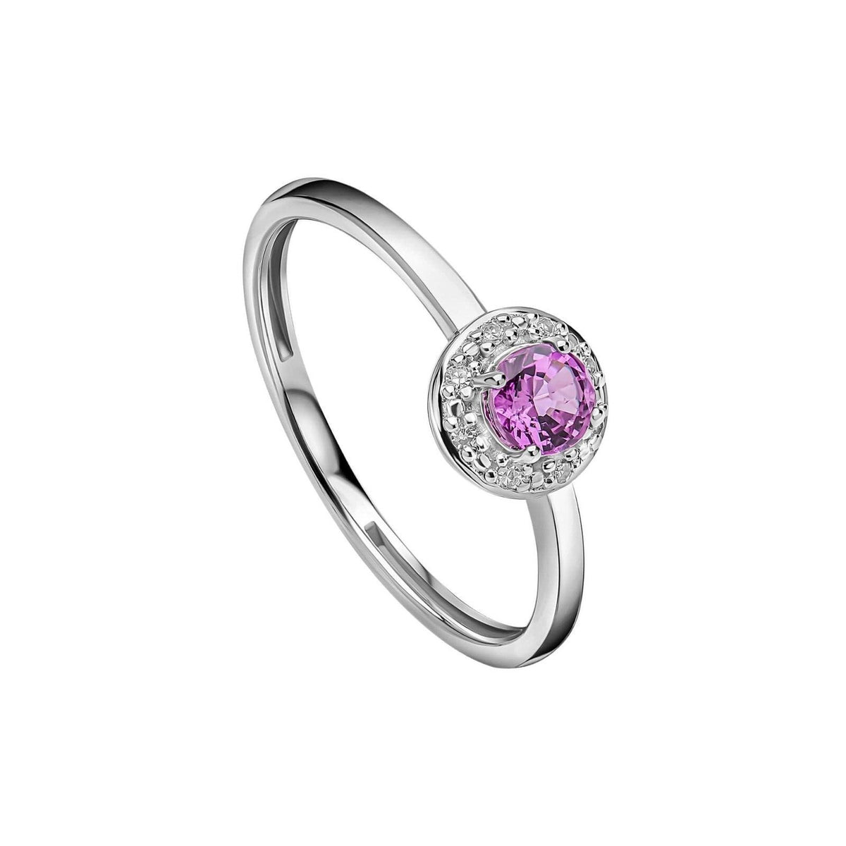 Halo Sapphire & Diamond 9ct White Gold Ring 375 Hallmarked Ring Sizes L - Q