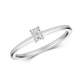 1 Natural Diamond Baguette Solitaire Ring 18ct White Gold Hallmarked Sizes K - N