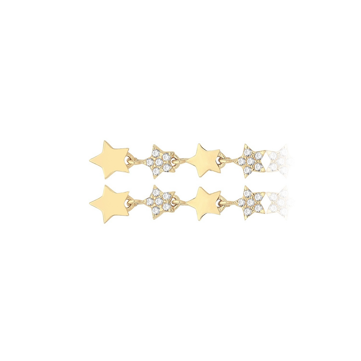 12 Stone Star Drop Earrings 9ct Yellow Gold 375 Hallmarked Brand New Boxed