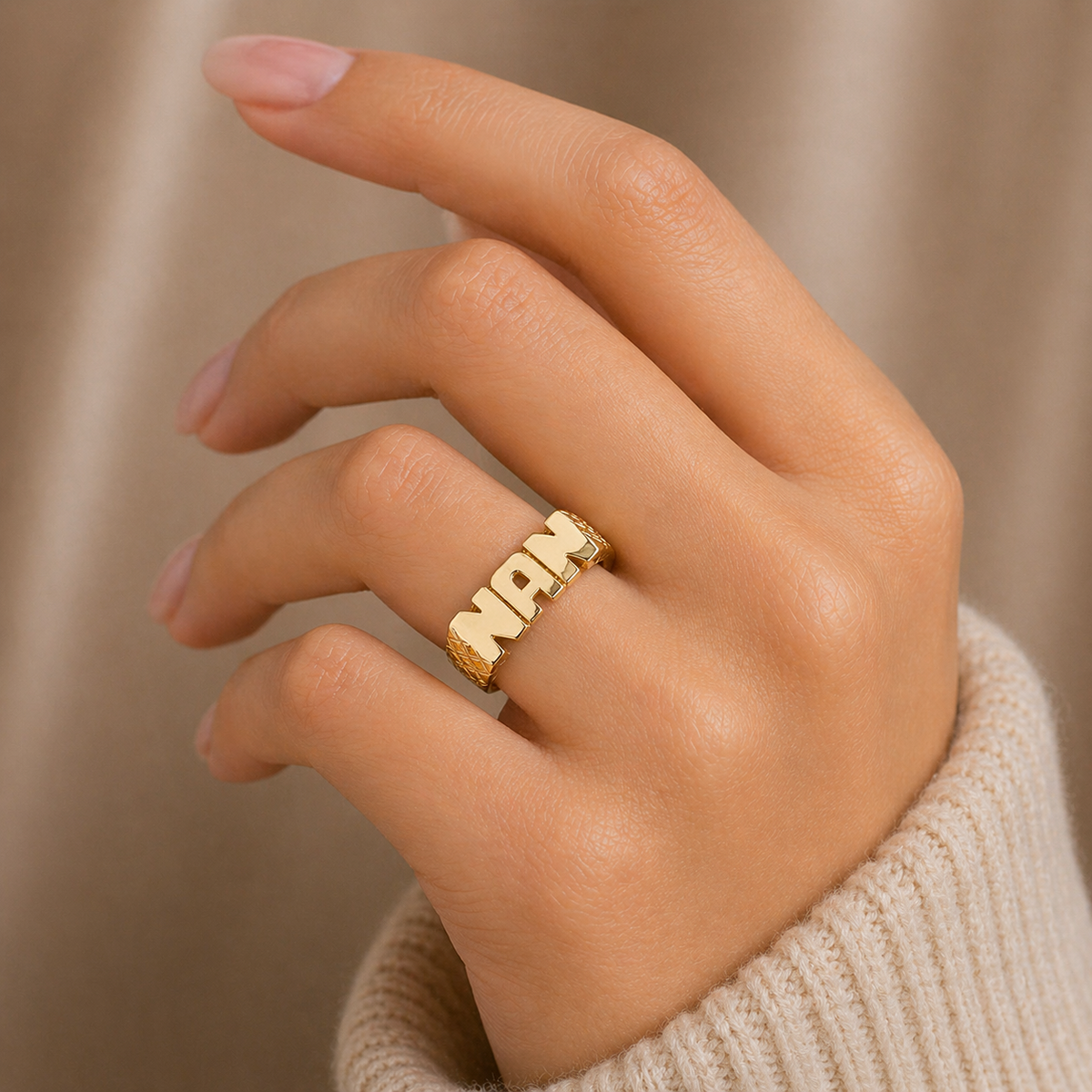 Nan Ring 9ct Yellow Gold 375 Hallmarked Sizes J - S British Made