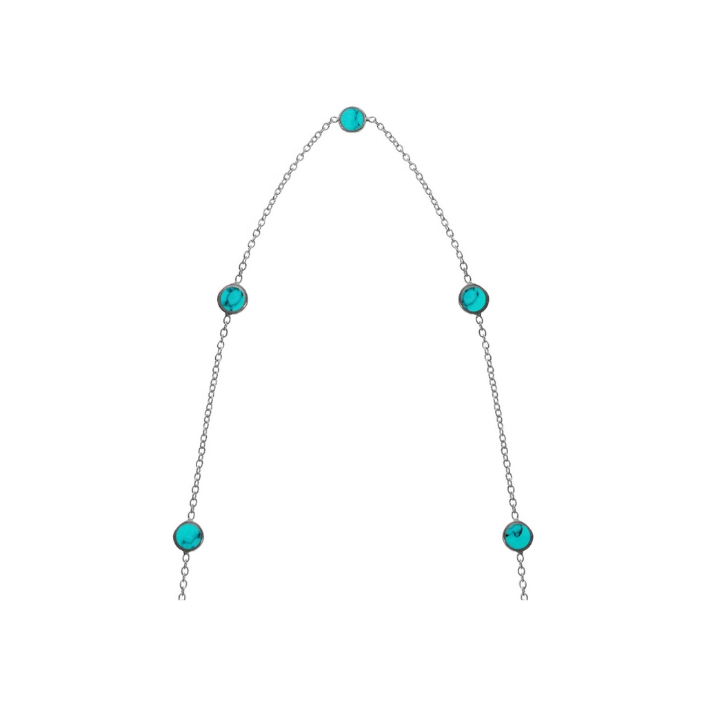 5 Turquoise Statement Necklace Solid Sterling Silver 925 Hallmarked British Made