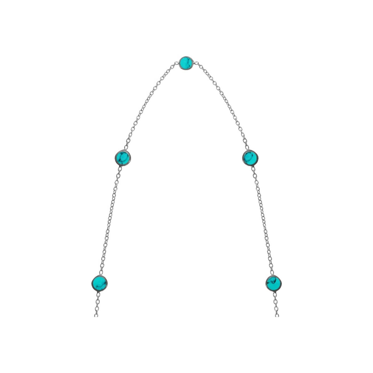 5 Turquoise Statement Necklace Solid Sterling Silver 925 Hallmarked British Made