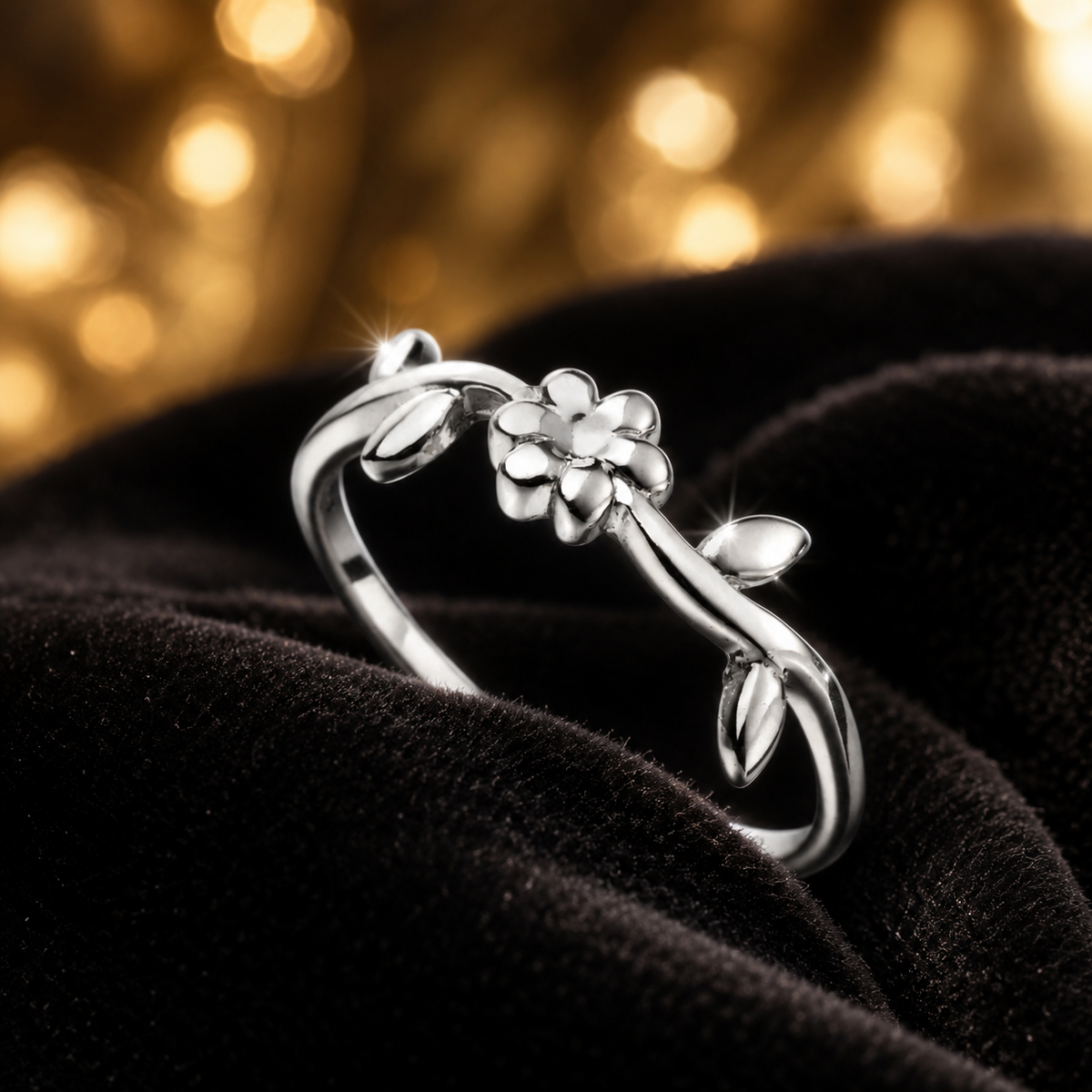 Flower Vine Ring Sterling Silver 925 Hallmarked British Made Brand New