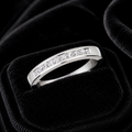 Channel Set Natural Diamond Ring 18ct White Gold 375 Hallmarked Sizes J - Q