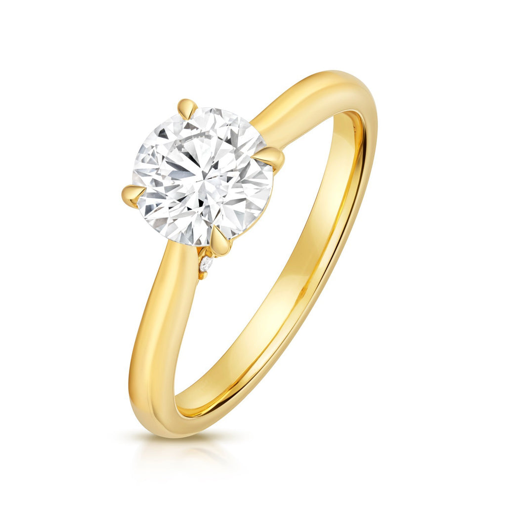 13 Lab-Grown Diamond Engagement Ring 18ct Yellow Gold Hallmarked Sizes J - Q