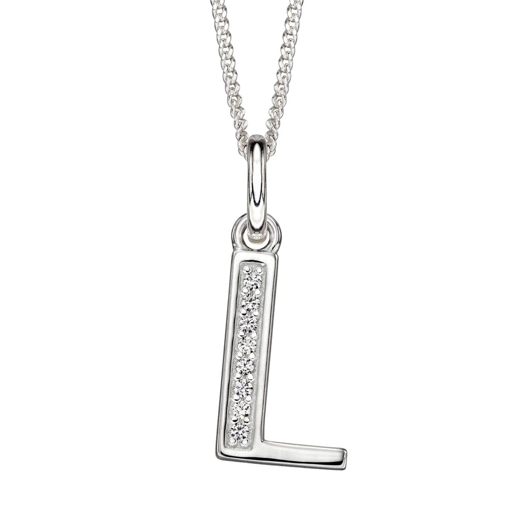 A - Z Necklace Channel Set Sterling Silver British Made 925 Hallmarked Brand New