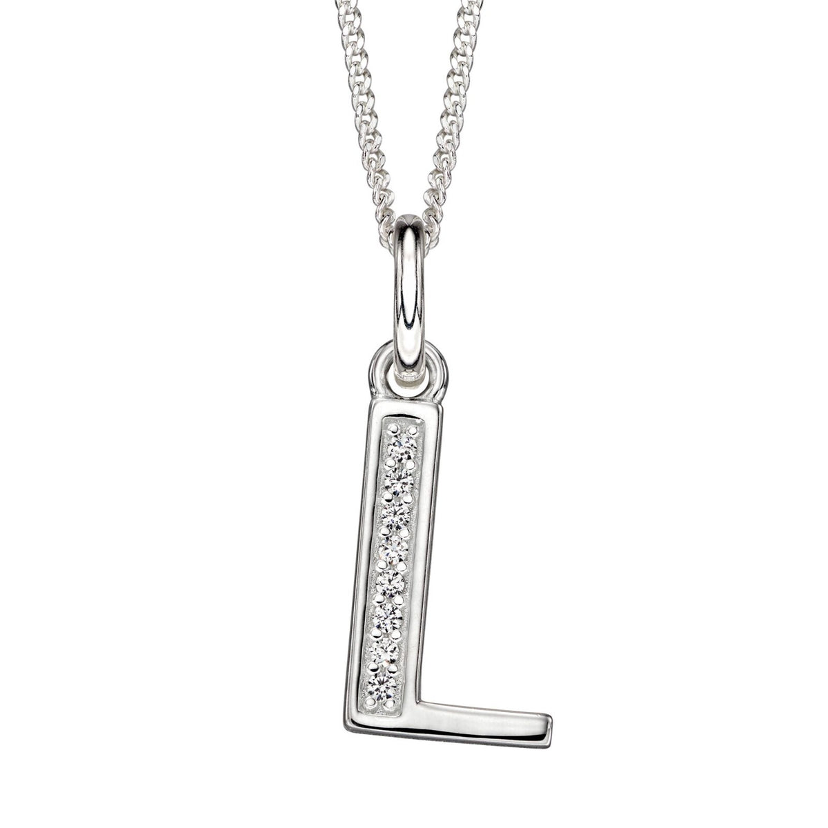 A - Z Necklace Channel Set Sterling Silver British Made 925 Hallmarked Brand New