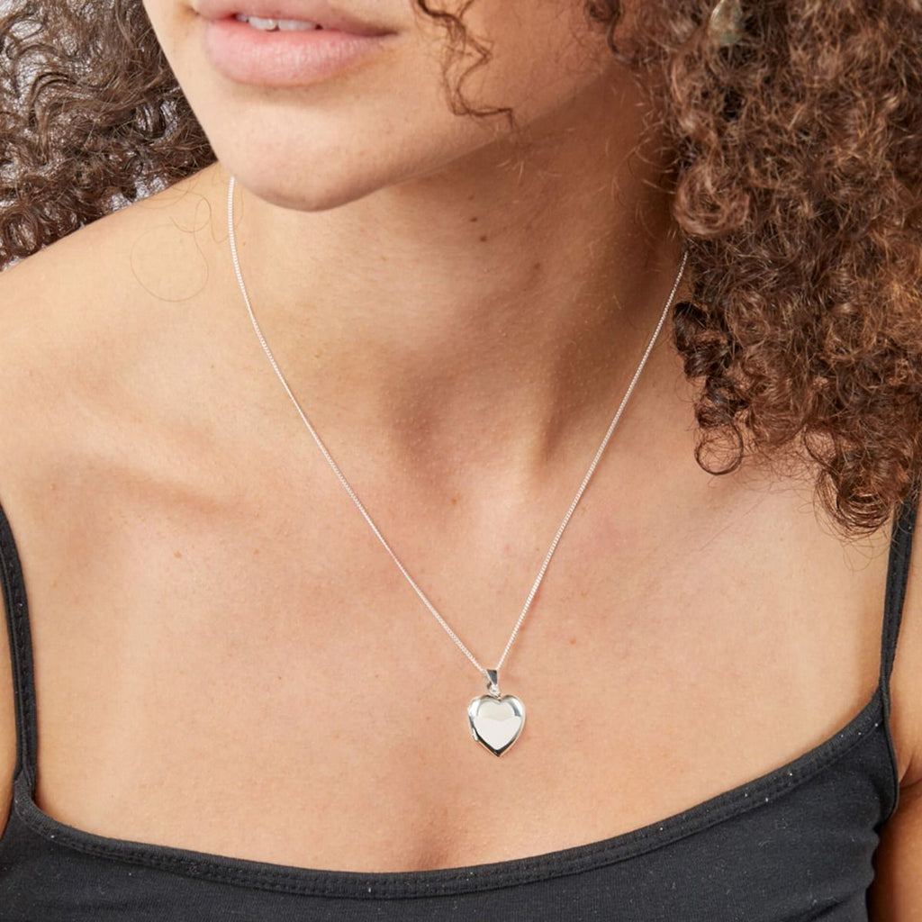 Engravable Heart Locket Sterling Silver Hallmark British Made All Chain Lengths