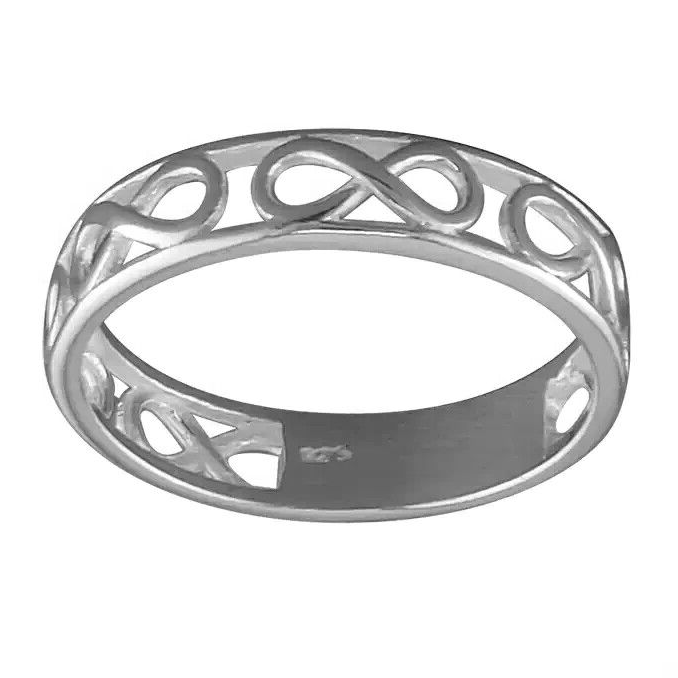 Infinity Symbol Band Ring Sterling Silver 925 Hallmarked British Made Size L - R