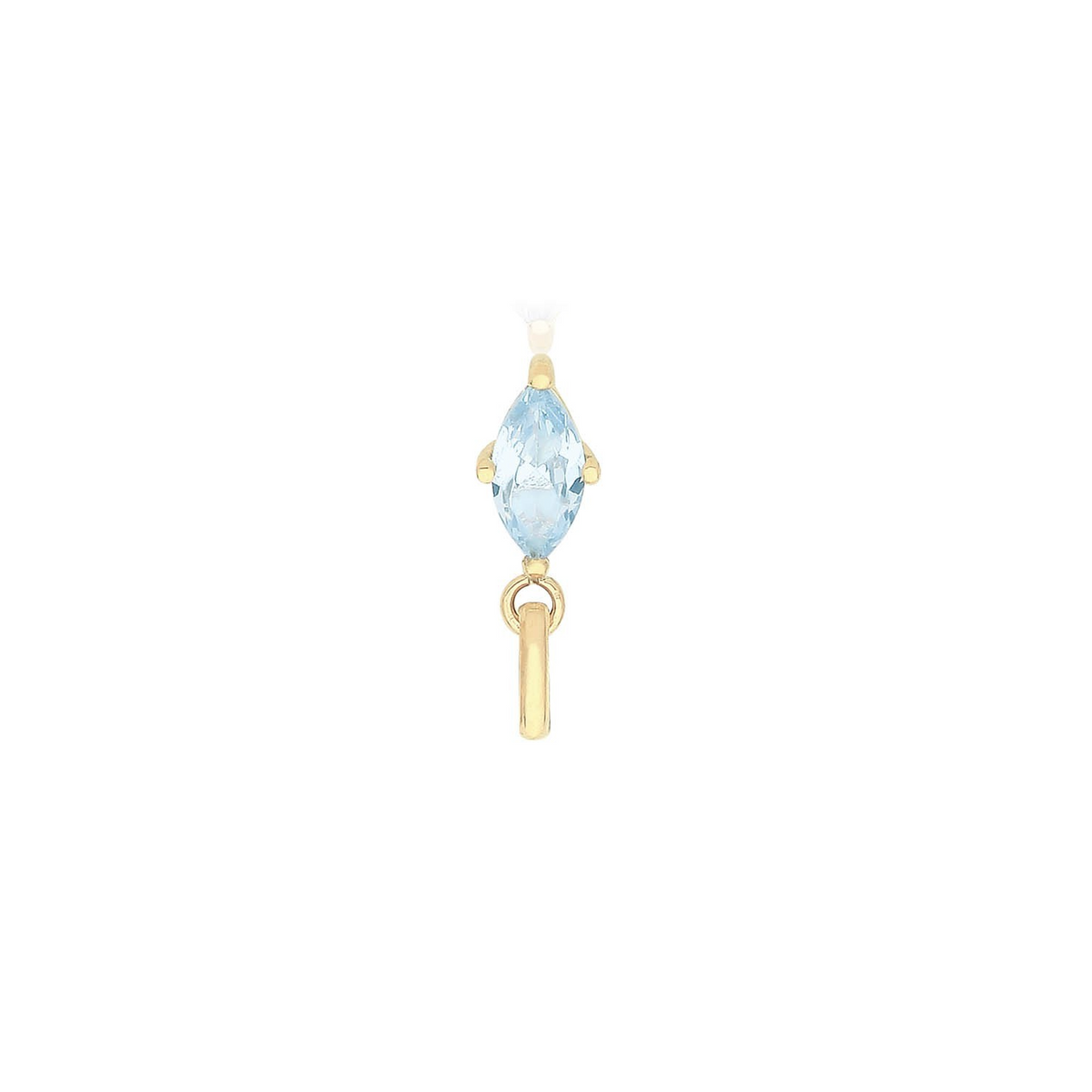 Marquise Natural Blue Topaz 9ct Yellow Gold Pendant Hallmarked All Chain Lengths