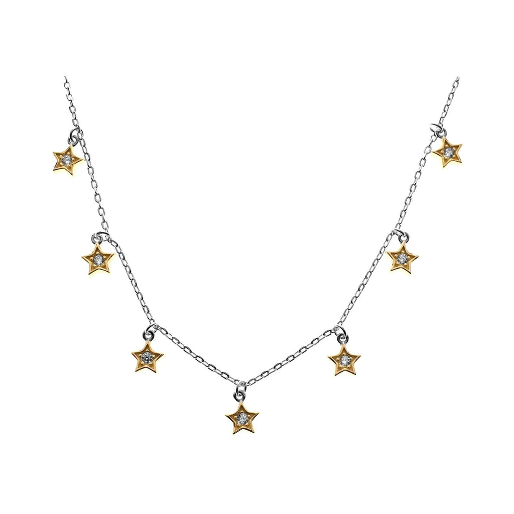 7 Star Necklace 9ct Yellow Gold Plated Hallmarked British Made