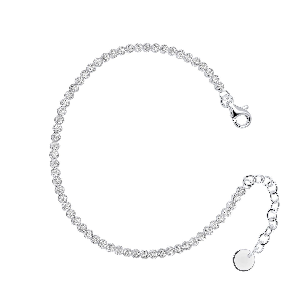 Zircon Cup Chain Bracelet Sterling Silver 925 Hallmarked Brand New Boxed