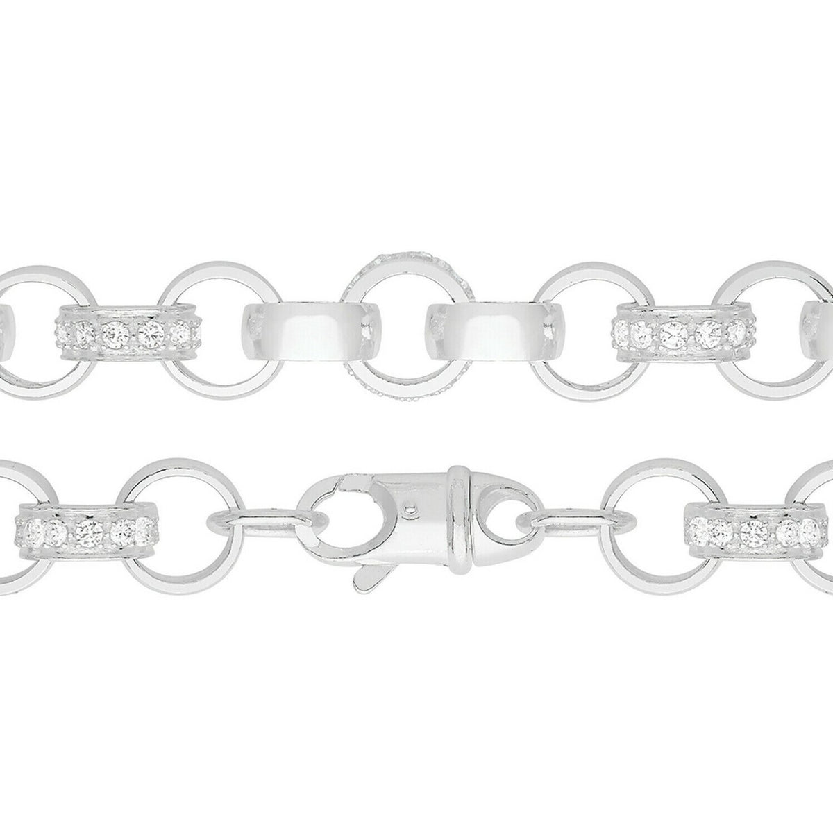 Sterling Silver Belcher Bracelet British Made 925 Hallmarked 8" Weight 45g