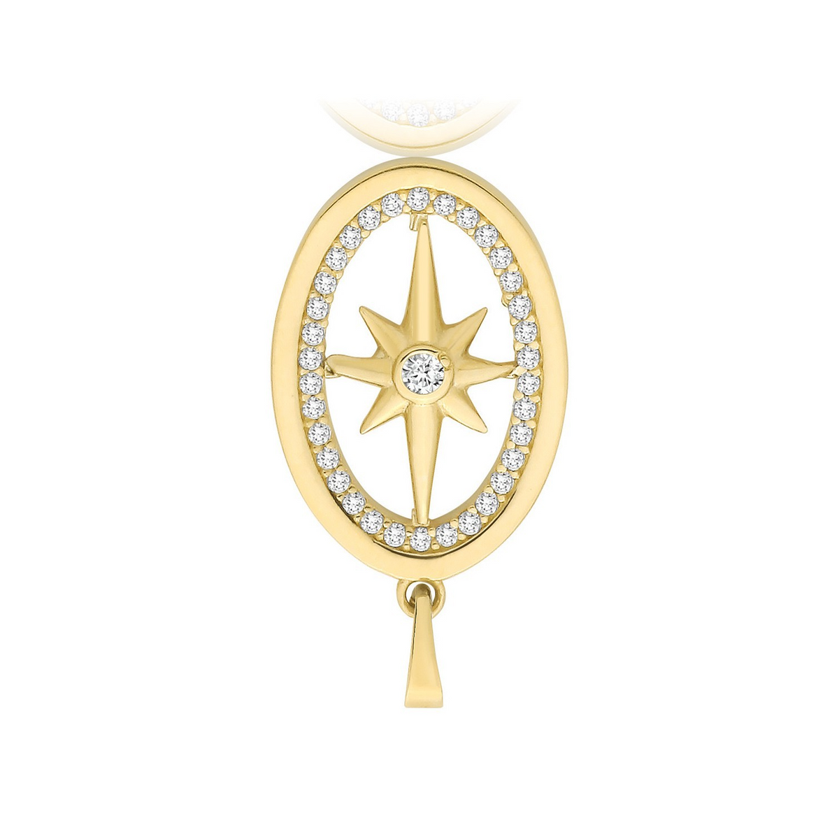 Oval Star 9ct Yellow Gold Pendant 375 Hallmarked British Made All Chain Lengths