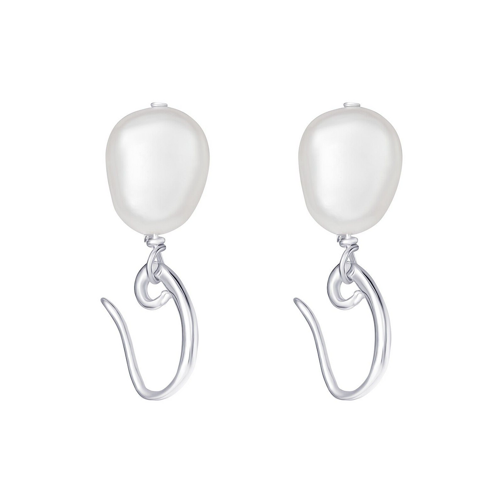 Hinged Drop Pearl Earrings Sterling Silver 925 Hallmarked Brand New Boxed