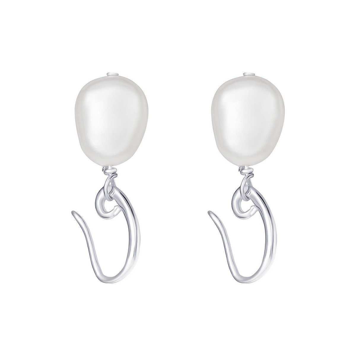 Hinged Drop Pearl Earrings Sterling Silver 925 Hallmarked Brand New Boxed