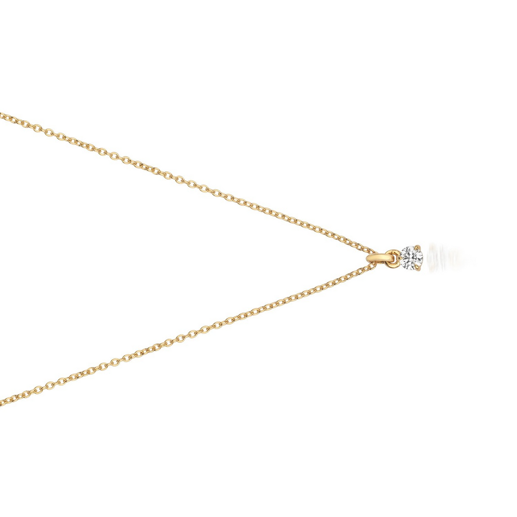 1 Natural Diamond Solitaire Necklace 18ct Yellow Gold Hallmarked British Made