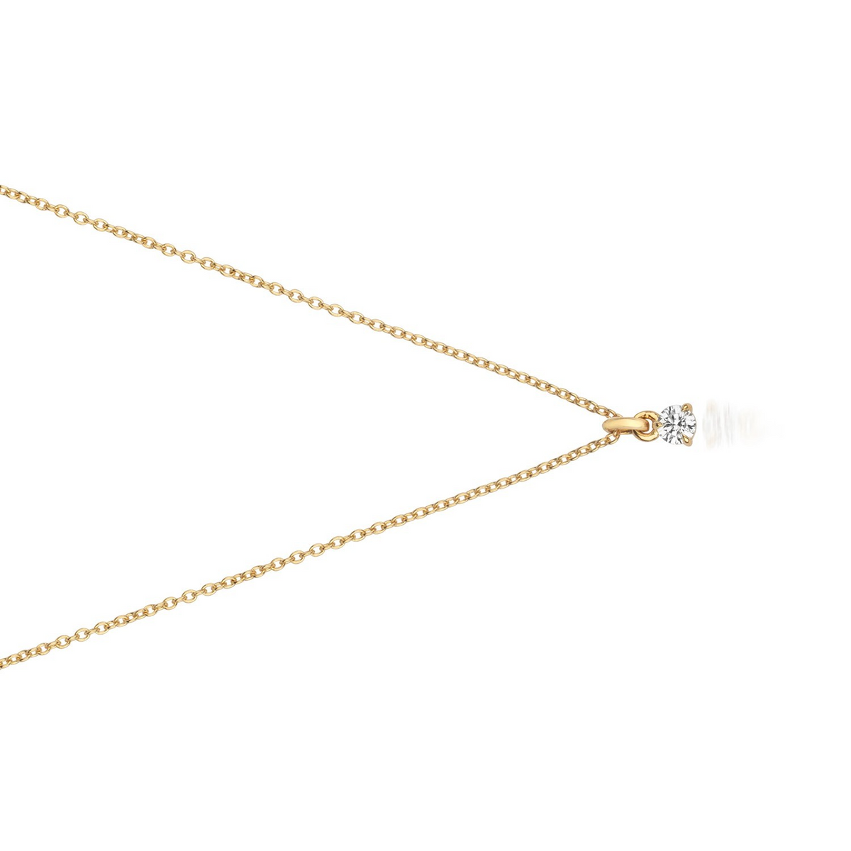 1 Natural Diamond Solitaire Necklace 18ct Yellow Gold Hallmarked British Made