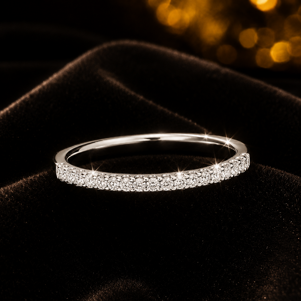 Natural Diamond Eternity Band Ring 9ct White Gold 375 Hallmarked British Made