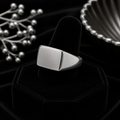 Sterling Silver Gents Ring Oval Signet Design Hallmarked Size P - T British Made