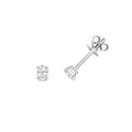 1 Natural Diamond Oval Stud Earrings 18ct White Gold Hallmarked British Made