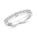 Channel Set Natural Diamond Eternity Ring 18ct White Gold Hallmarked Sizes J - Q