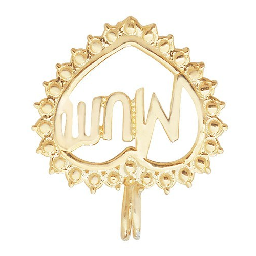 Decorative Mum Heart 9ct Yellow Gold Pendant 375 Hallmarked All Chain Lengths