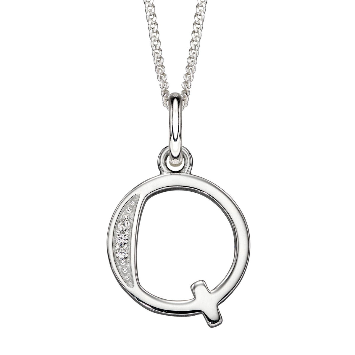A - Z Necklace Channel Set Sterling Silver British Made 925 Hallmarked Brand New