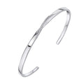 Zircon Twist Open Bangle Sterling Silver 925 Hallmarked Brand New Boxed