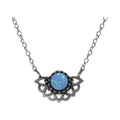 Vintage Blue Opal Necklace Solid Sterling Silver 925 Hallmarked British Made