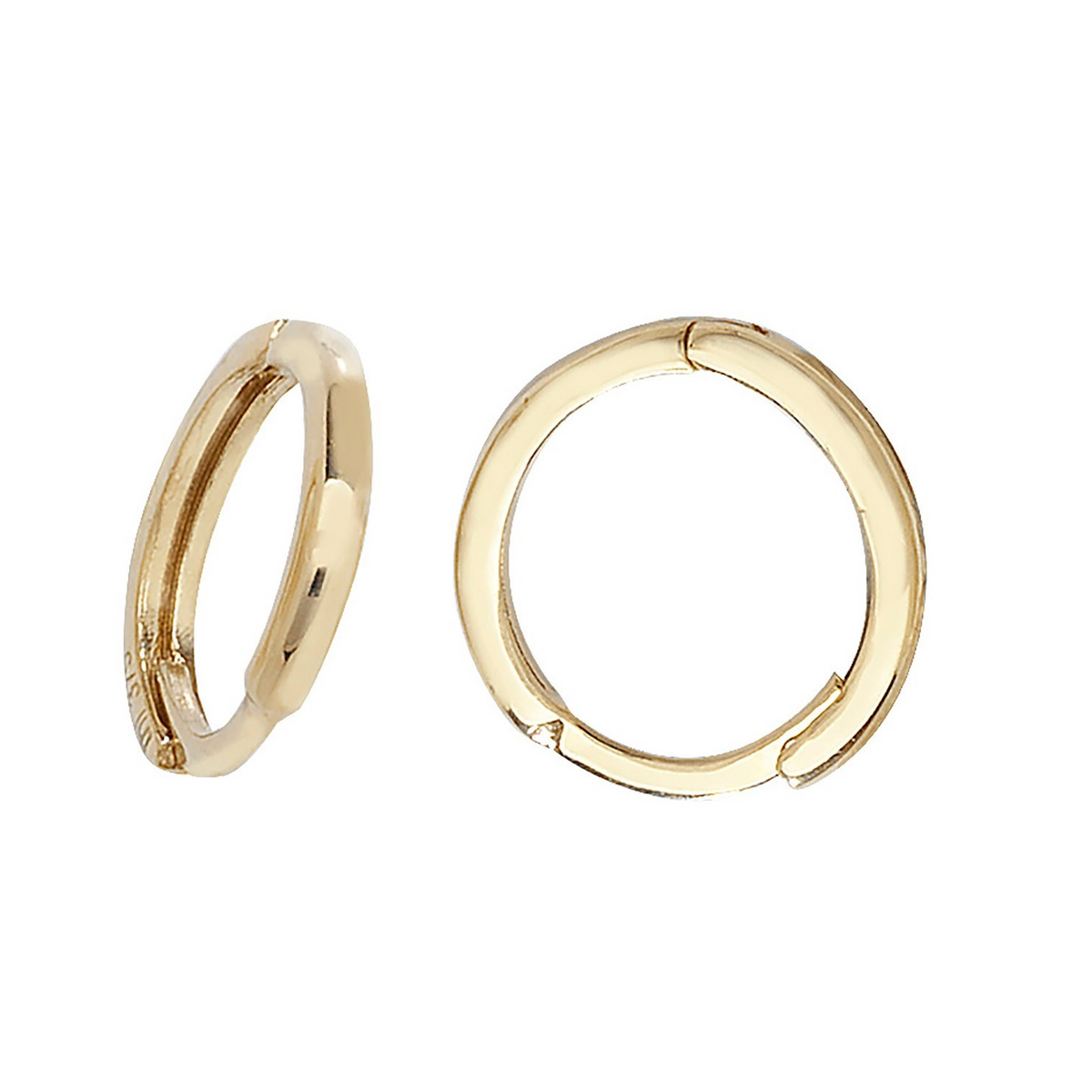9ct Yellow Gold 8mm Hoop Earrings British Made 375 Hallmarked Brand New Boxed