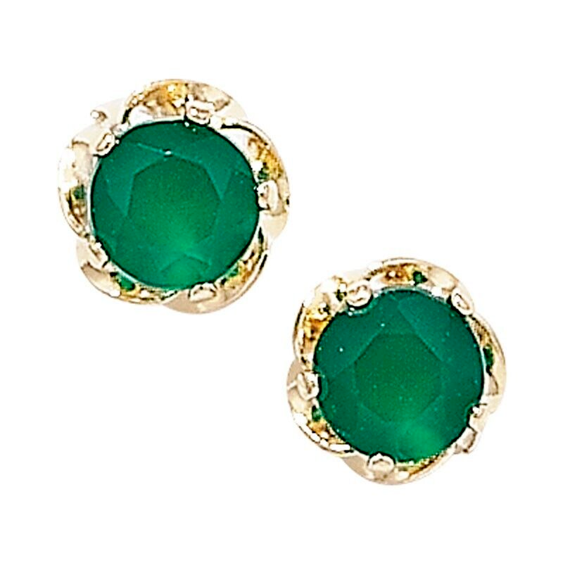 Yellow Gold Emerald Earrings Solitaire Natural Stone 375 9 Carat New Boxed