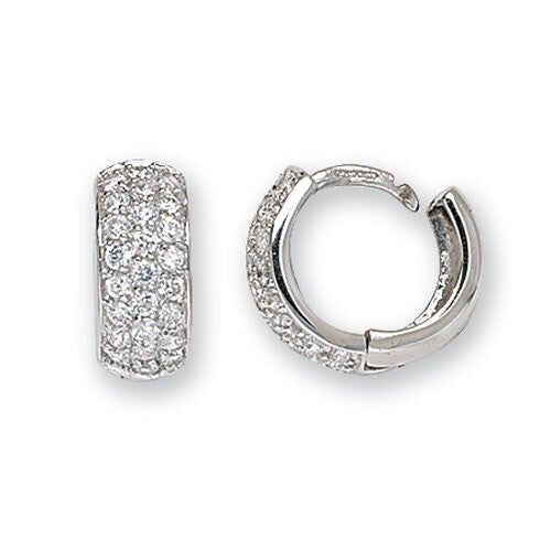 Mens Huggie Hoop Earring Chunky 9ct White Gold Gents 375 Hallmarked Brand New