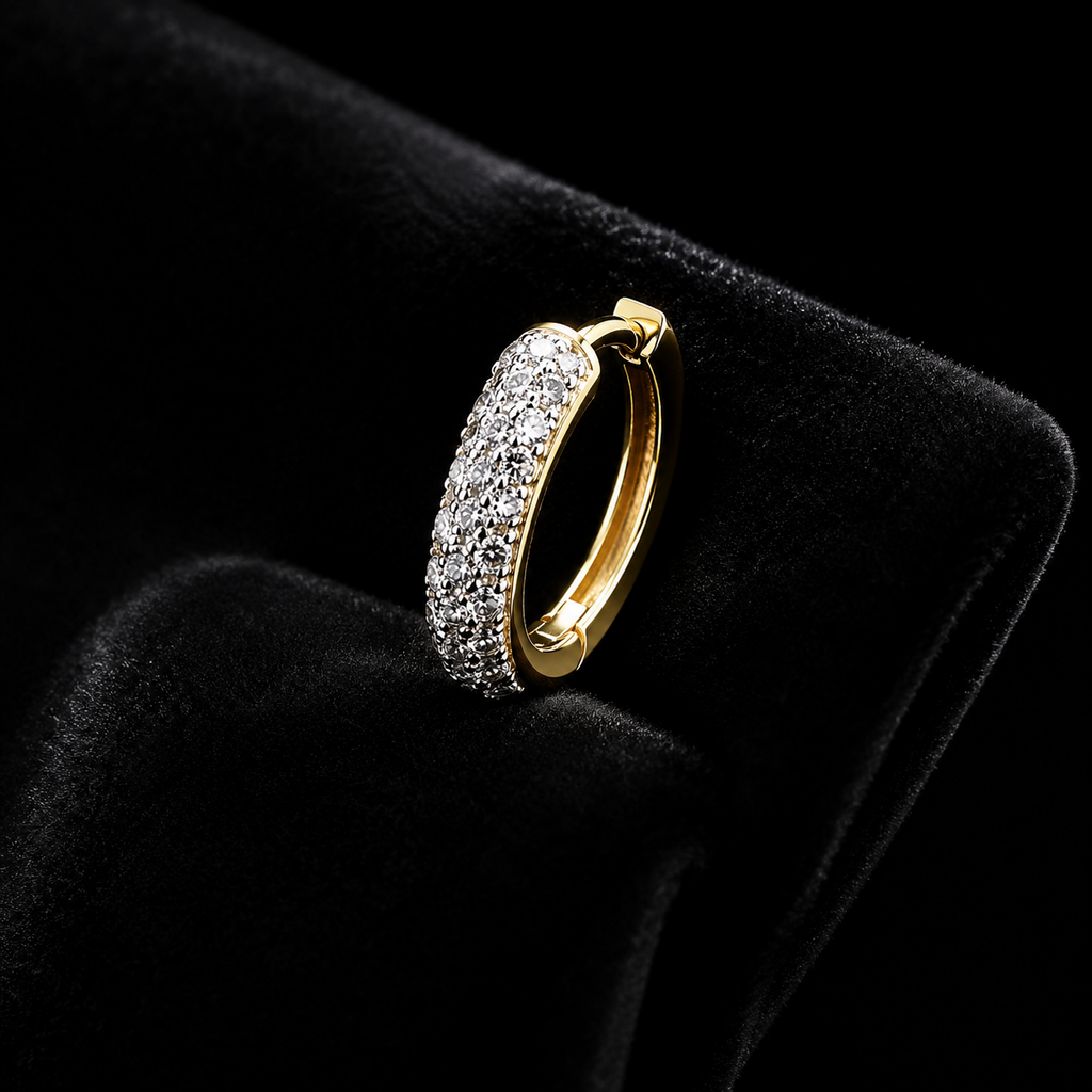 Mens Huggie Hoop Earring 9ct Yellow Gold Gents 375 Hallmarked Brand New Boxed